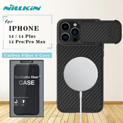 for IPhone 13 14 Plus Pro Max Magnetic Case Nillkin Magsafe Carbon Case Camera Protector Back Cover For iPhone 14 Plus Pro Max