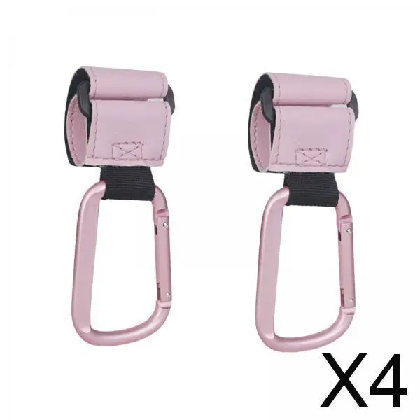 

Universal Stroller Hooks Aluminum Alloy PU Leather Adjustable Bag Holder Clip Lightweight Infant Pram Strap for Shopping Travel