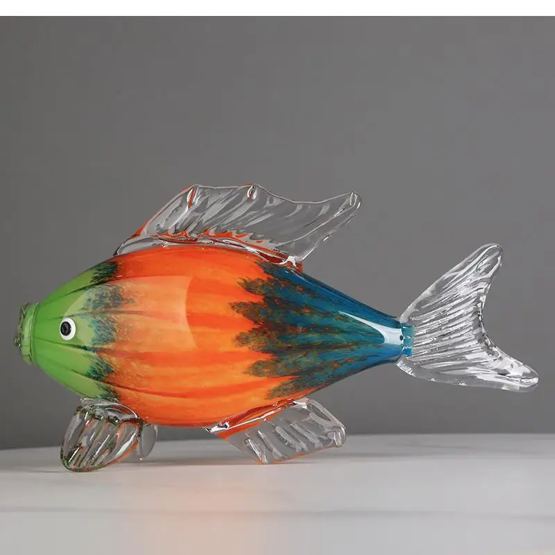 

Mixed Color Glazed Fish Ornament Abstract Shape Tropical Fish Animal Lucky Gift Desktop Decoration Home Decoration Accessories