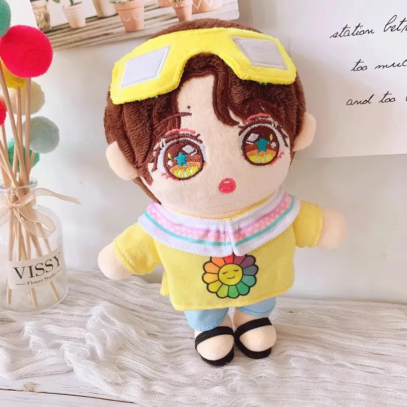 

20cm Kawaii Beach Style Plush Doll Clothes Cute Glasses Short Pants Set Idol Doll Clothes Accessories Toys for Girls Gifts
