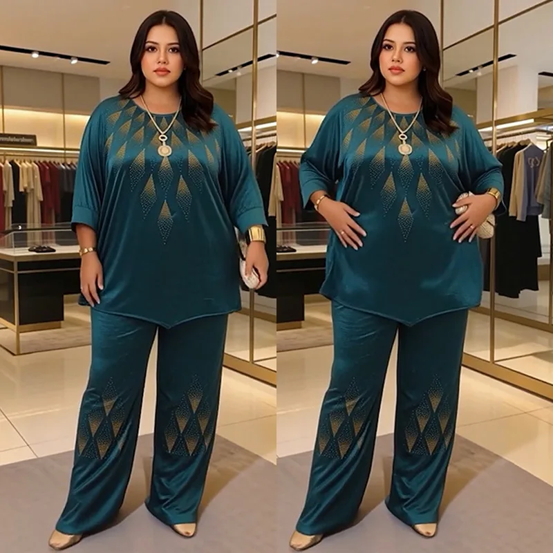 african-clothing-dashiki-african-clothes-for-women-summer-african-3-4-sleeve-polyester-plus-size-top-long-pant-2-piece-outfits
