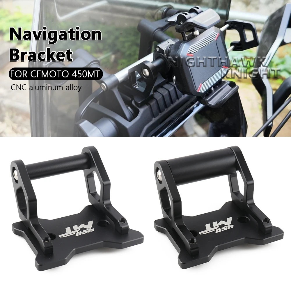 New Navigation Bracket Black Silver For CFMOTO 450MT 450 MT 450 2024 2025 Motorcycle Accessories CNC Aluminum Extension Bracket