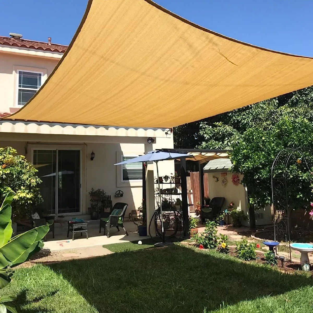 Parasol de tela rectangular para exteriores, cubierta de pérgola para jardín, Patio trasero, vela, bloque Uv, Canovas