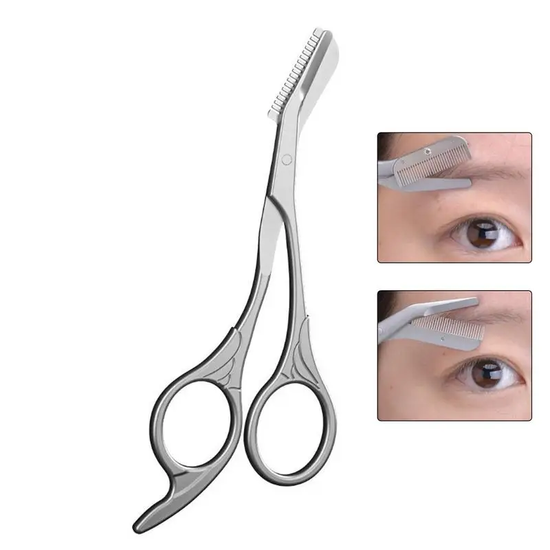 

1pcs Eyebrow Scissors Makeup Products Eyebrow Grooming Scissors With Comb Comb Stainless Steel Makeup Tools Beauty Scissors