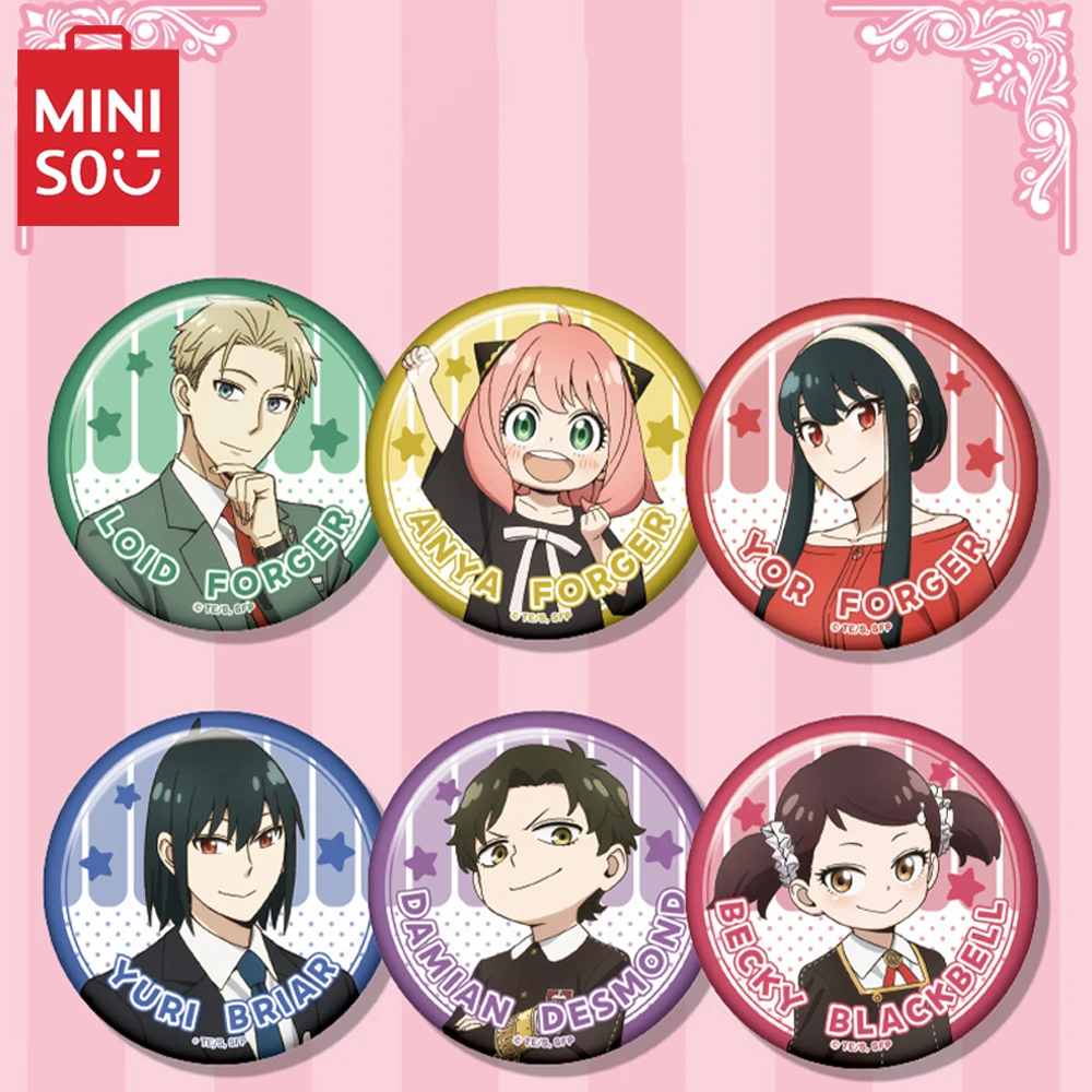 MINISO SPY×FAMILY Series Anya Forger Yor Forger Loid Forger Badge Cartoon Anime Figures Badge Clothing Brooch Decoration