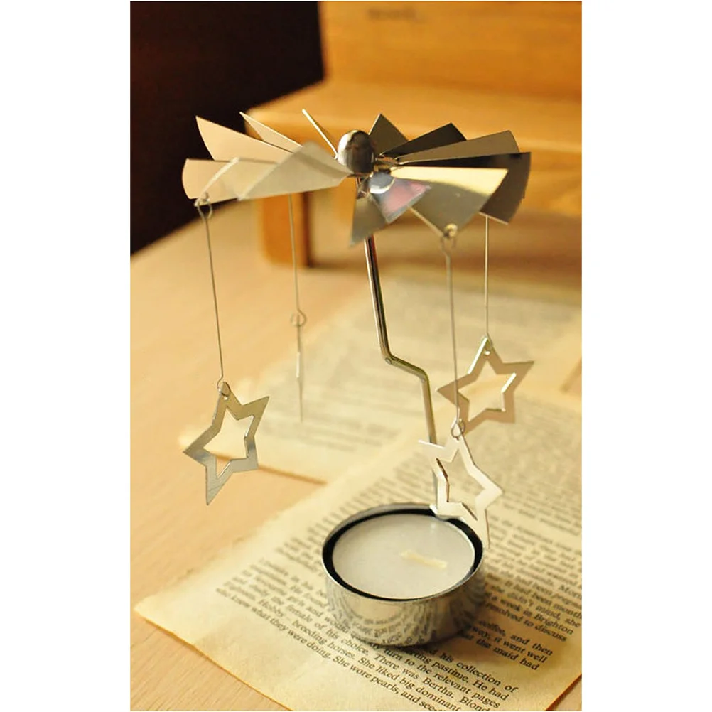 حامل دوار مصنوع من خليط معدني من الحديد الذي لا يدخن للشاي وحامل دائري لحفلات الزفاف وديكور المنزل باللون الفضي #2