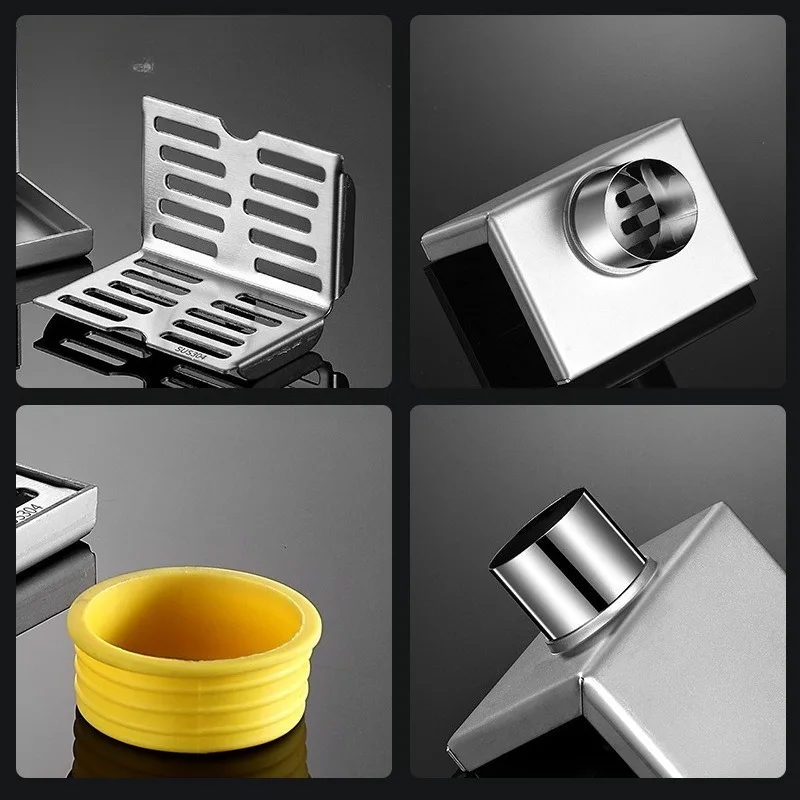 

L-образный настенный дренаж, труба из нержавеющей стали 304, 110, угловой боковой дренаж для наружной стены под прямым углом, большое объем