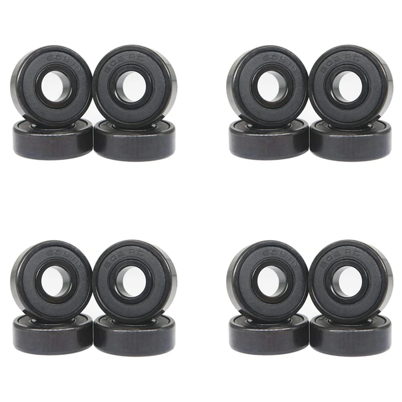 

16X High-Speed 608RS Hybrid Black Ceramic Bearings Skateboard Bearings Ceramic Plastic Arc 608 Bearings