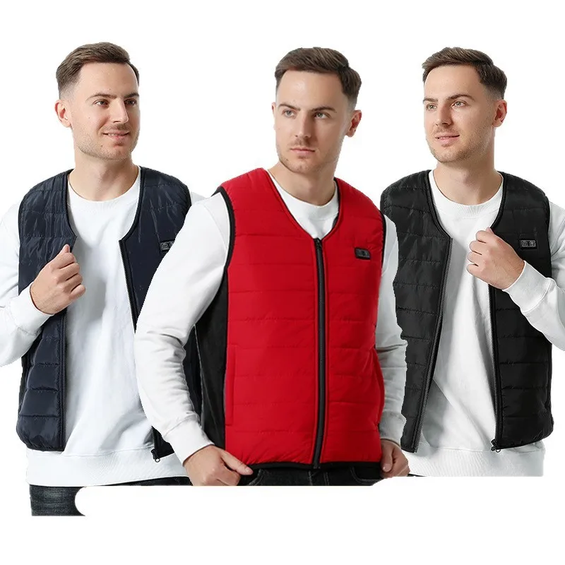 New Dual Control 12 Zone Intelligent Heating Vest Unisex USB Three Level Smart Temperature Control Motorcycle Rider Vest