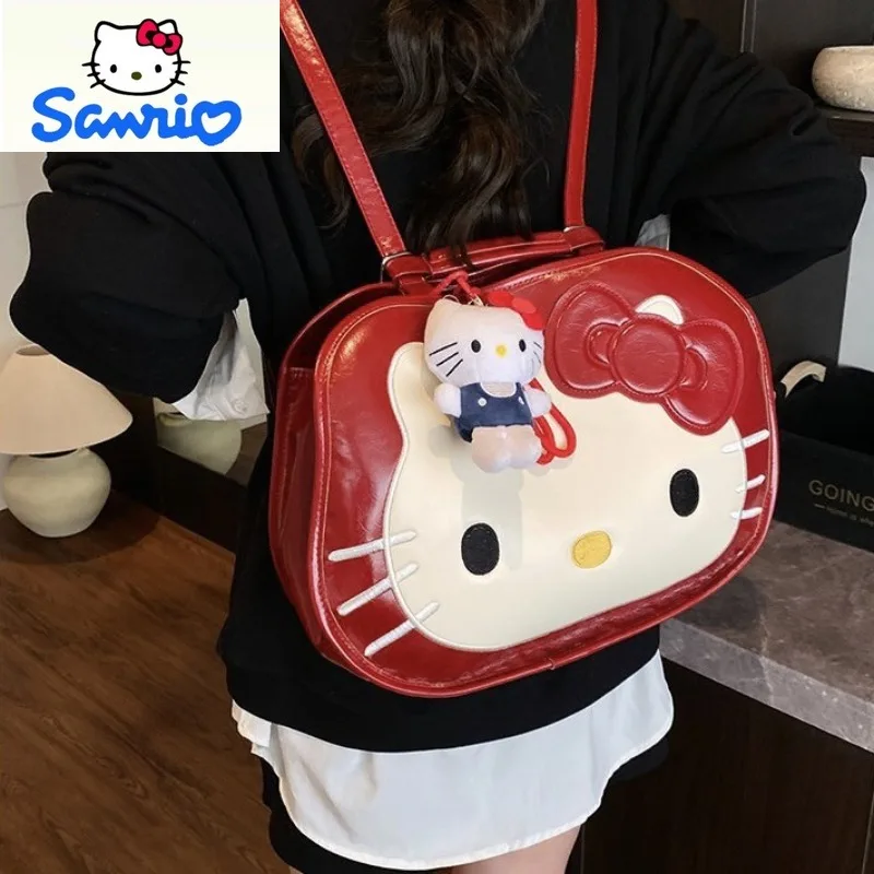 

Sanrio Fashion Cartoon Hello Kitty High Quality PU Storage Backpack for Women Cute Large Capacity Versatile Handbag