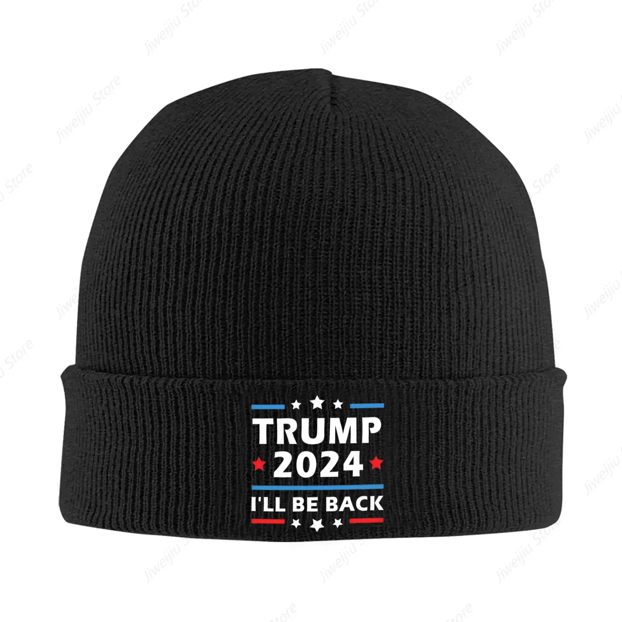 I'll Be Back Trump 2024 Knitted Hat Beanie Winter Hat Warm Acrylic  Hip Hop  Cap for Men Women Gifts