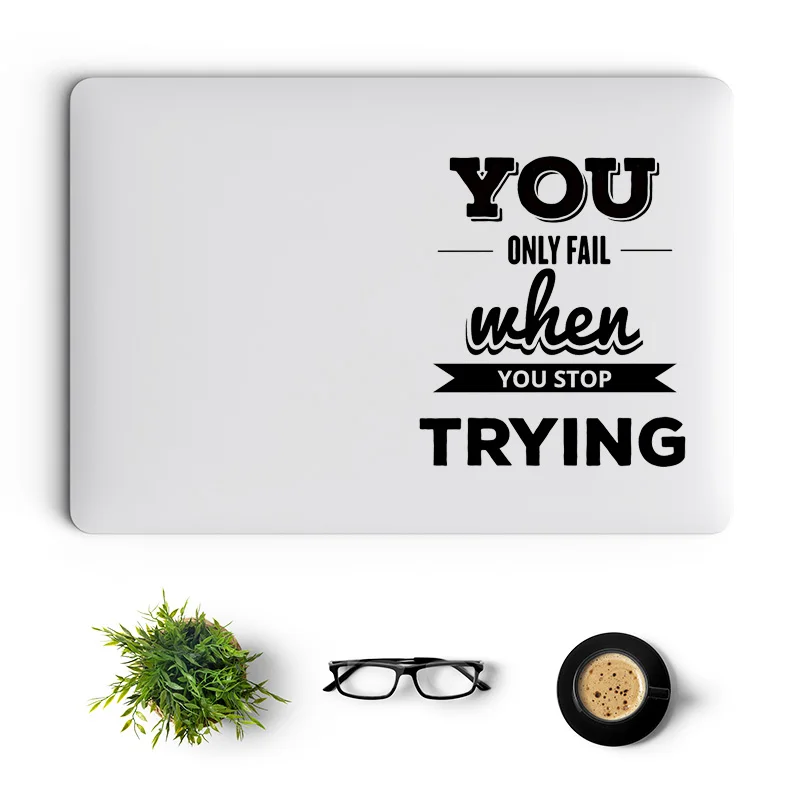 Motivational Quote Vinyl Decal Laptop Sticker for Macbook 13 Pro Air Retina 15 Inch Mac Skin Positive Motto Notebook Decoration