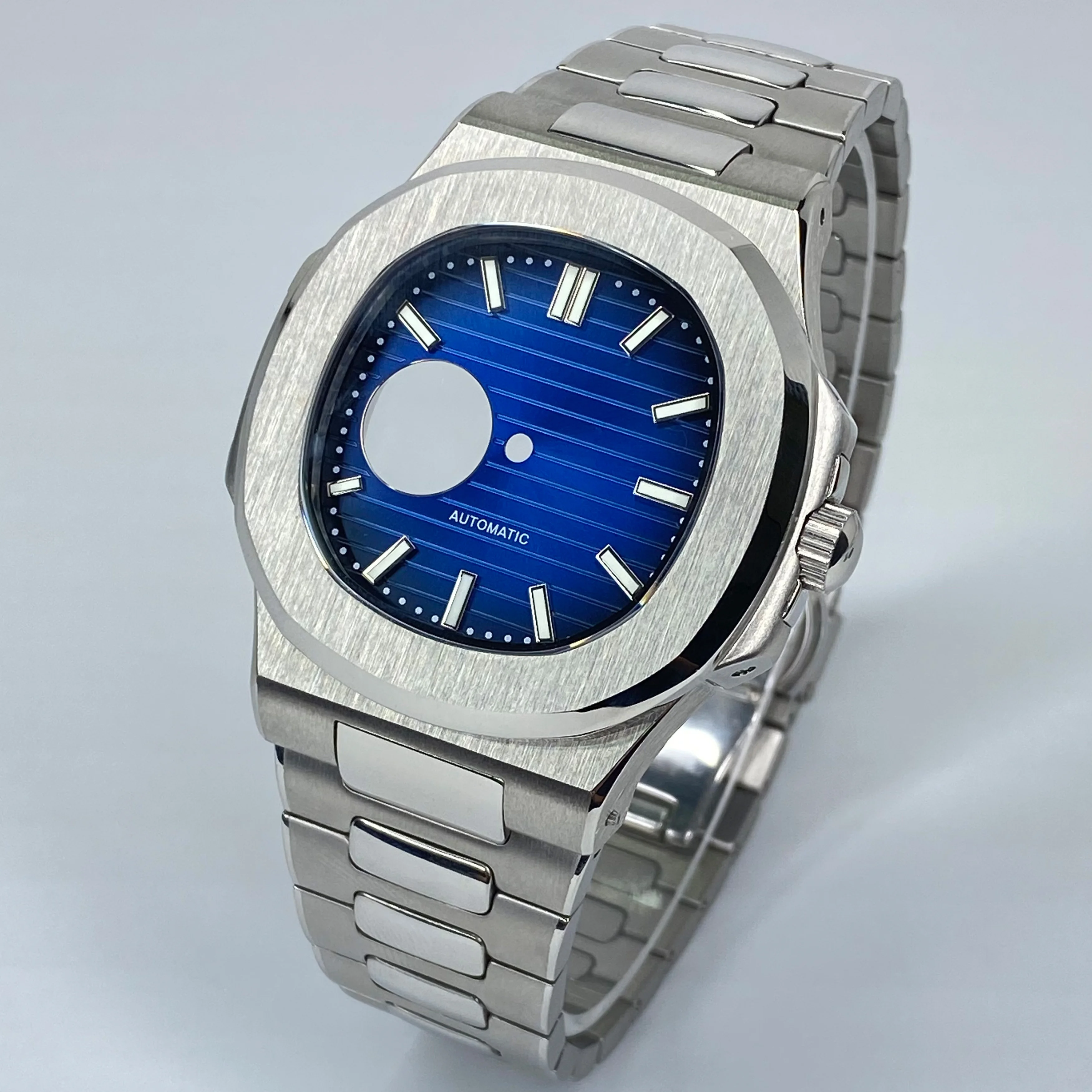 Accessori per orologi con custodia H35 Cinturino per custodia Nautilus in cristallo di zaffiro da 40 mm per cassa NH34/NH35/NH36/NH38/NH70/R40 Movimento NH35