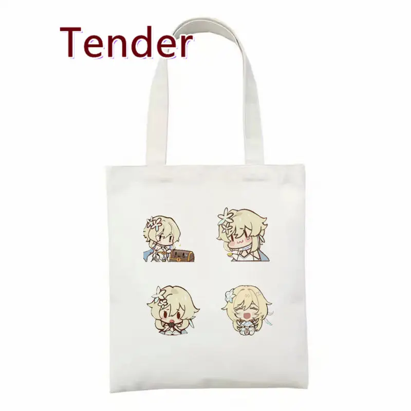 Lumine Genshin Impact Game Anime Tote Bags Women\'s Shoulder Bag Shopper Shopping Canvas Bag Shoulder Bag Fashion Girl Handbags