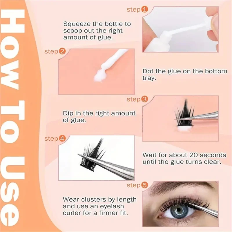 160 grappoli di ciglia ricci a punta di grano naturale misto, ombretto lucido, tutte le ciglia finte, progettate per la bellezza