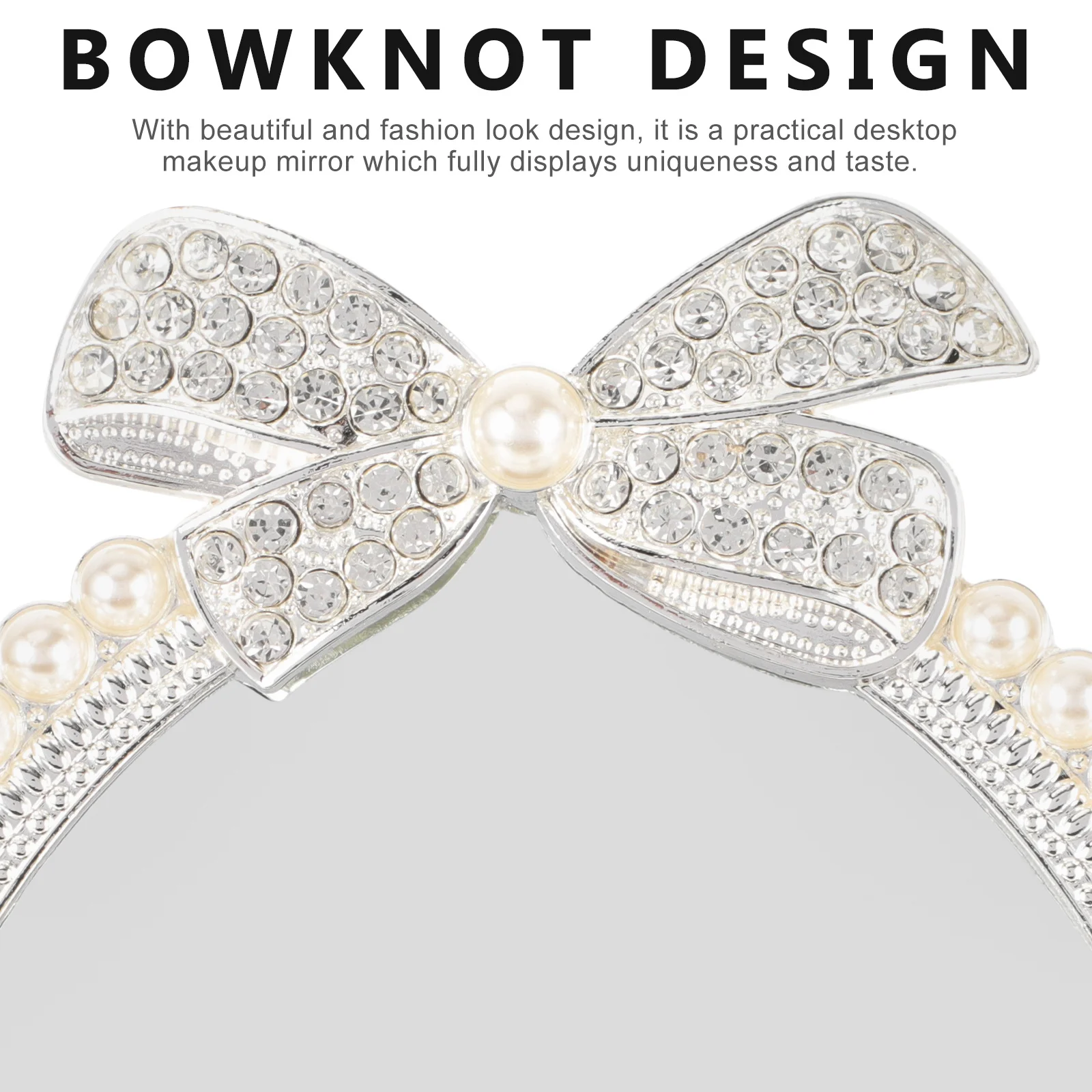 مرآة مكياج أنيقة على الطراز الأوروبي، مرآة سطح المكتب، حواف ناعمة، تصميم قديم، زينة عالية الوضوح