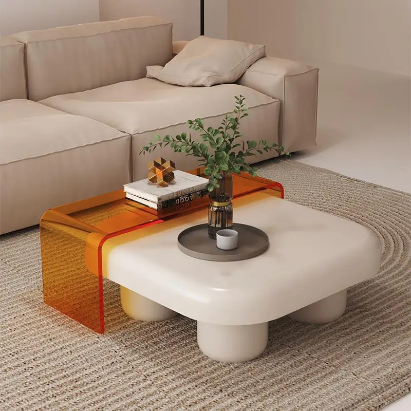 Yjq cloud coffee table small apartment Japanese-style homestay living room square acrylic table