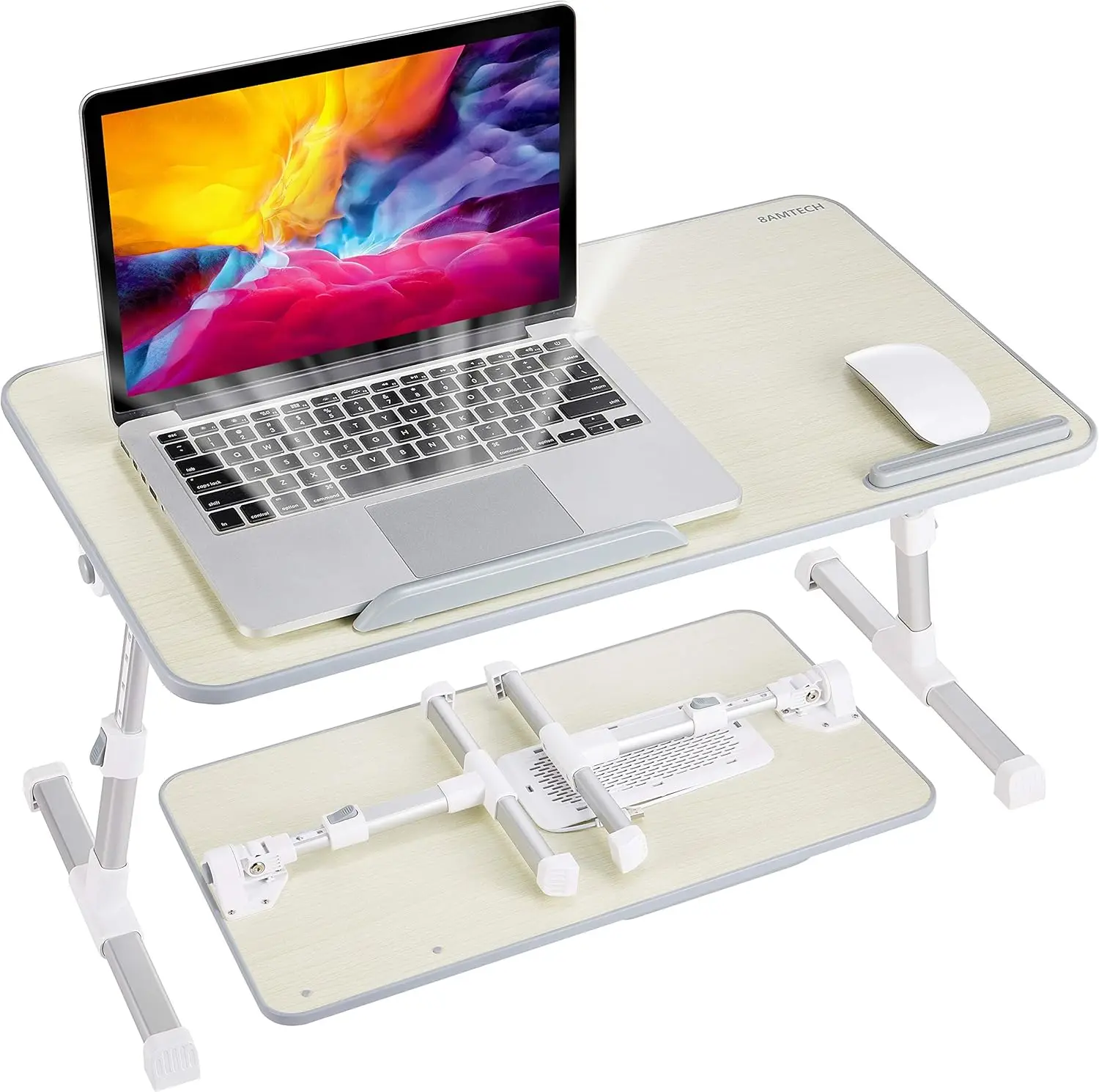 

Adjustable Laptop Lap Desk with Cooling Fan for Working, Reading, Writing in Bed Sofa Floor Couch