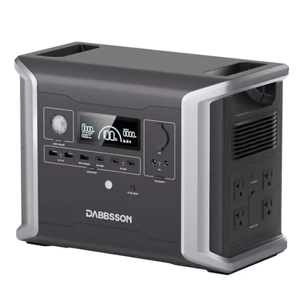 

1330Wh Solar Generator Portable Power Station 4x1200W AC Outlets EV Battery Bank Solar Powered Charger Camping RV Emergency
