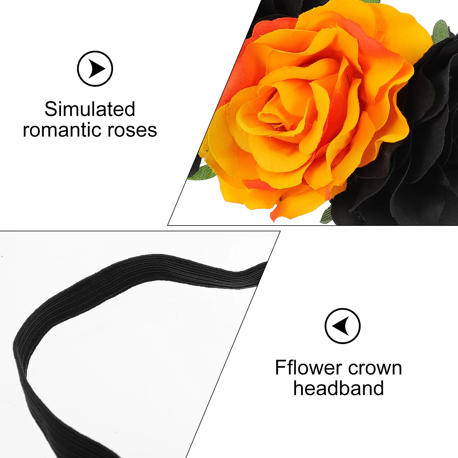 

Elastic Headband Wedding Flower Garland Headdress for Girls Party Halloween Hairband Floral Headpiece Kids Crown Accessories