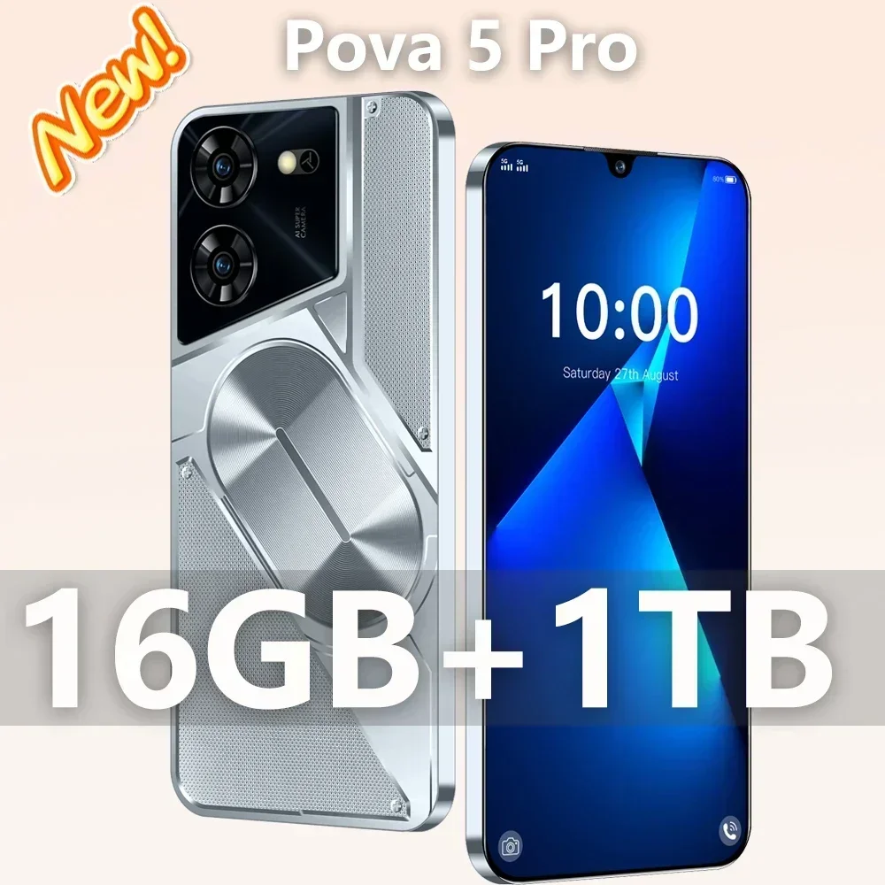 

Original Pova 5 Pro Smartphone Global Version Dimensity 9300 16G+1TB 6800mAh 50+108MP 4G/5G Cellphone Android Mobile Phone NFC