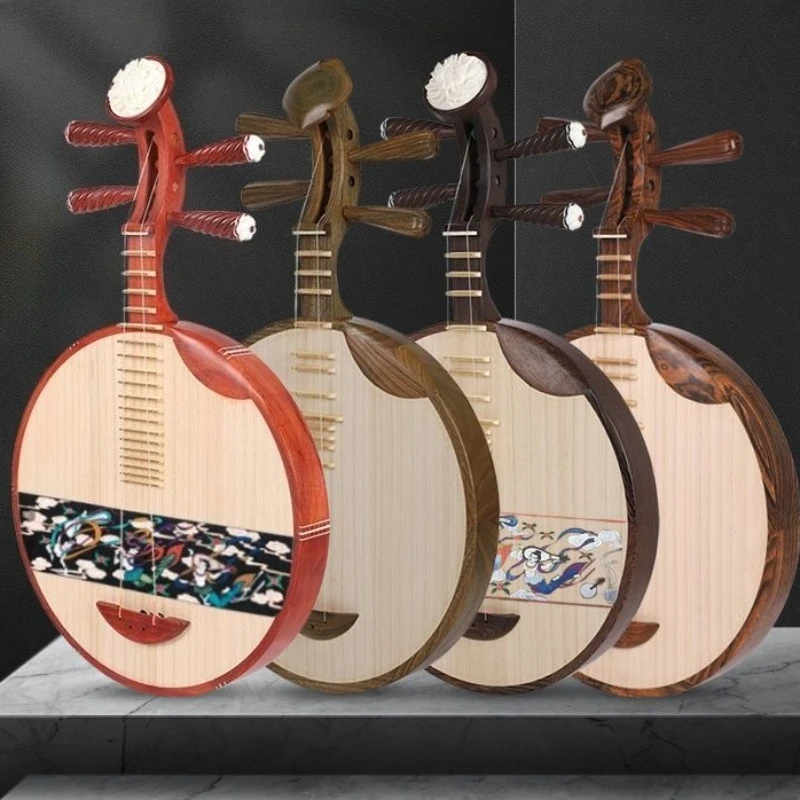 Traditional Yueqin Adult Beginner Performance Lute Wooden Chinese Plucking Instrument Professional Opera/Folk Music String Lutes