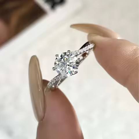 DWJ 1ct Real Moissanite Diamond Twisted Arm Ring for Women 925 Sterling Silver Daily Party Gorgeous High Quality Fine Jewelry