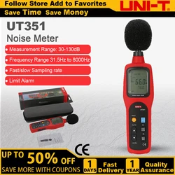 UNI-T UT351 misuratore di rumore, misuratore di livello sonoro digitale 30-130db Decibel db Meter Logger rilevatore di Monitor Audio