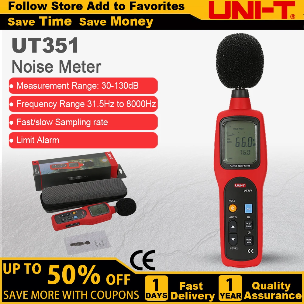 uni t digital noise meter sound level meter decibel db logger audio monitor detector ut351 30 a 130db 01