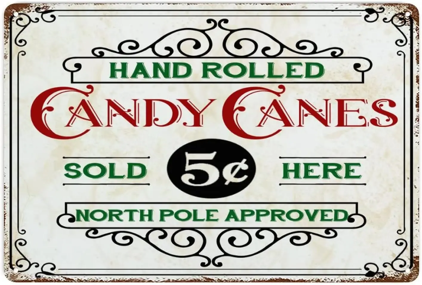 Retro Metal Signs Hand Rolled Candy Canes Sold Here Metal Tin Sign Poster Decorative Sign Metal Vintage Wall Plaque Housewarming