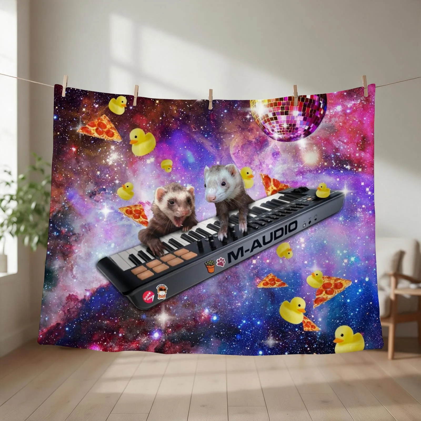 Galaxy Disco Ferrets Throw Blanket Soft For Sofa Thin Extra Large Throw Thermals For Travel Blankets
