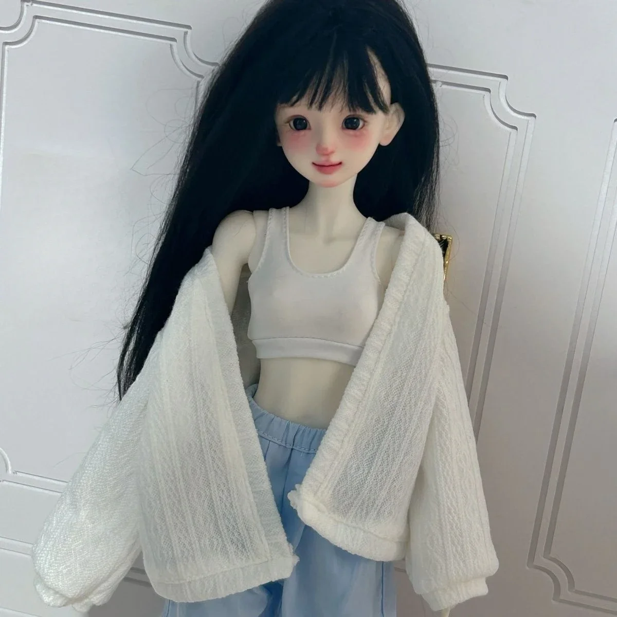1/4 ملابس الدمية تناسب 45 سنتيمتر Bjd دمية ملابس خارجية ، سترة سترة ، سراويل تقليدية فستان اللعب منزل إكسسوارات دمي ، لا دمية