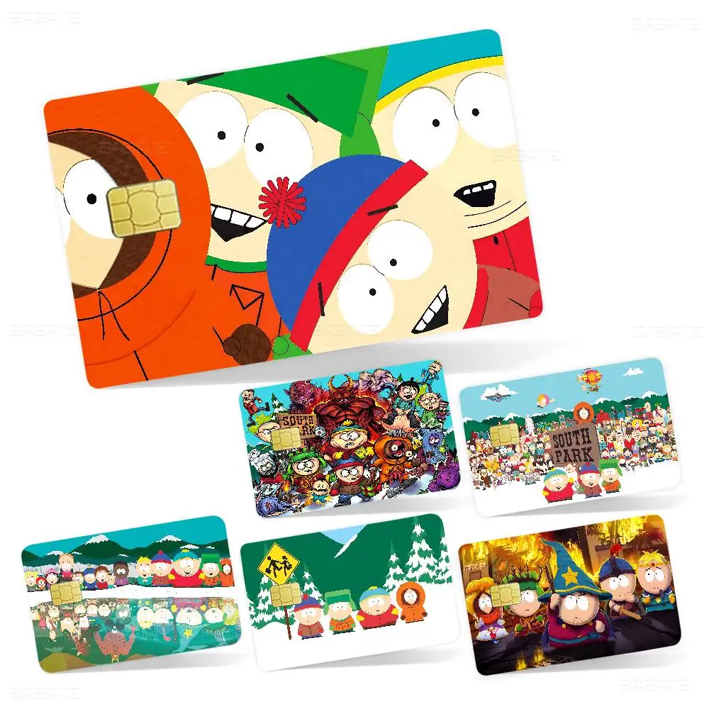 S-South Cartoon P-Parke Anime Cartoon Bear Skin Sticker Film Tape Case for Big Credit Debit Card Front Side