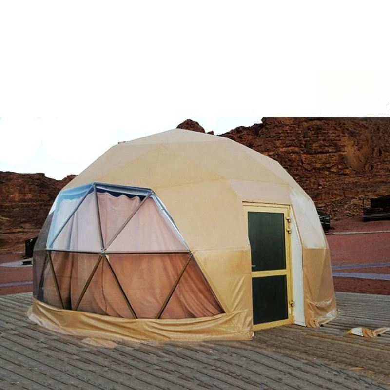 Commercial Geodesic Dome Tent with Panoramic Window Glass Door for Luxury Glamping Resort Backyard Garden Igloo