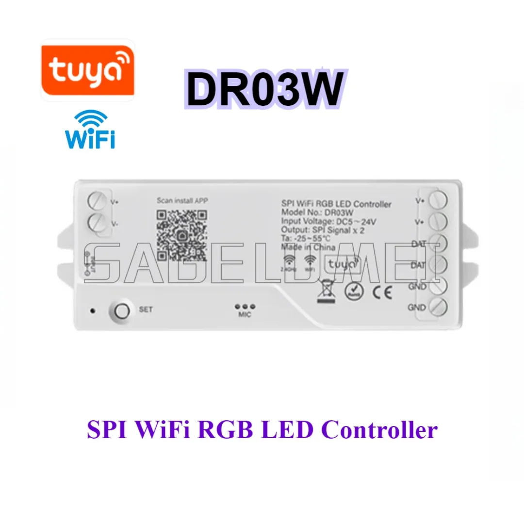 LED Controller LM091/DR03W/DR04W light modulator Works With Alexa control WS2811 WS2812B WS2813 WS2815 RGB LED Strip Tuya 2.4G