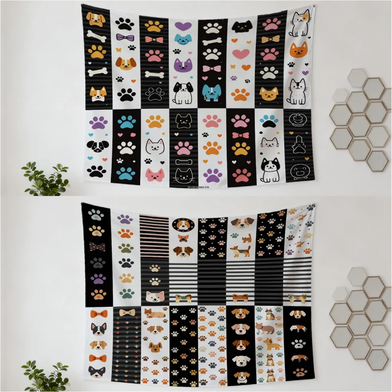 Tapisserie à motif « Woof Woof » de la saison 3 de Euphoria, lisse et durable, idéale pour créer un mur au thème décontracté et jeune.