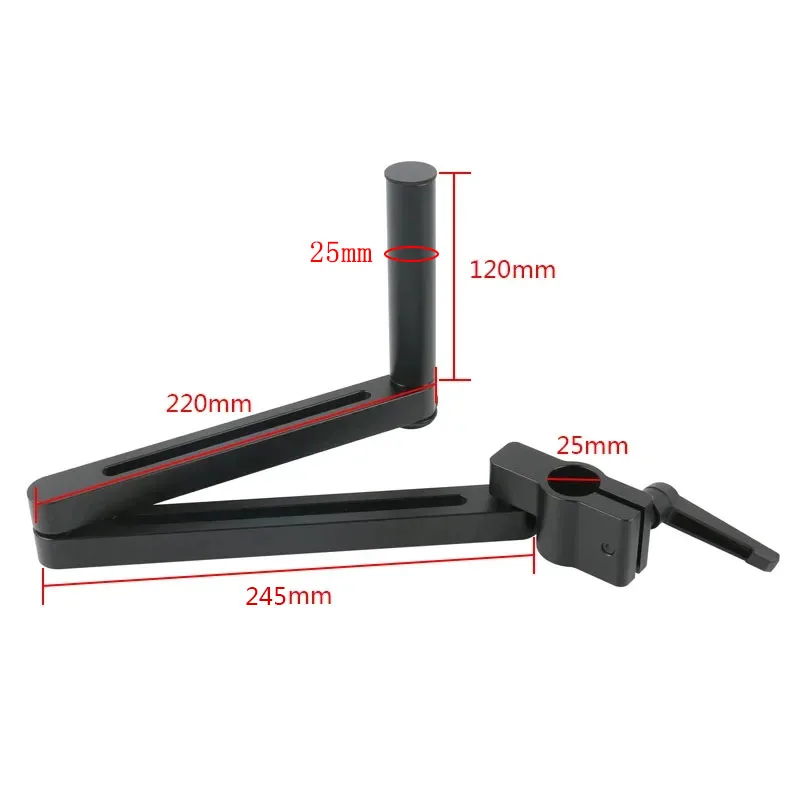 Universele Verstelbare Draairichting Arm Microscoop Beugel Tafelklem 50Mm 76Mm Voor Stereo Trinoculaire Microscoop Videocamera