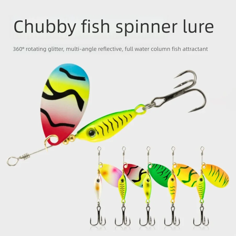 1pc Metal Spinner Hard Lure 9g/75mm Artificial Rotating Spoon Sinking Fishing Bait For Trout Bass Fishing Tackle Pesca