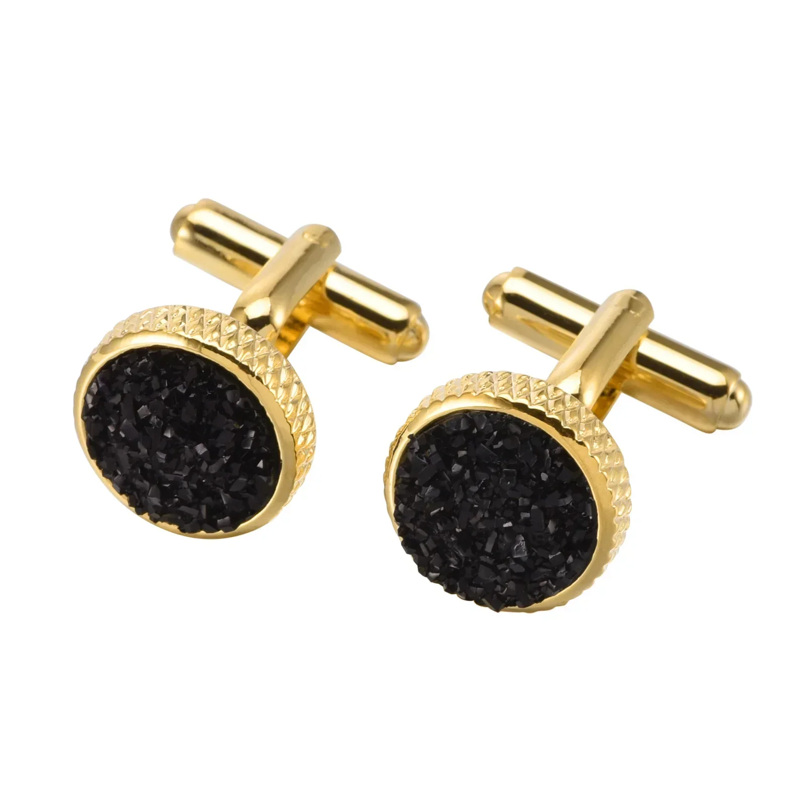 French Cufflinks Black Green Gold Color Crystal Cuff Links Fashion Men's Women's New Wedding Accessories