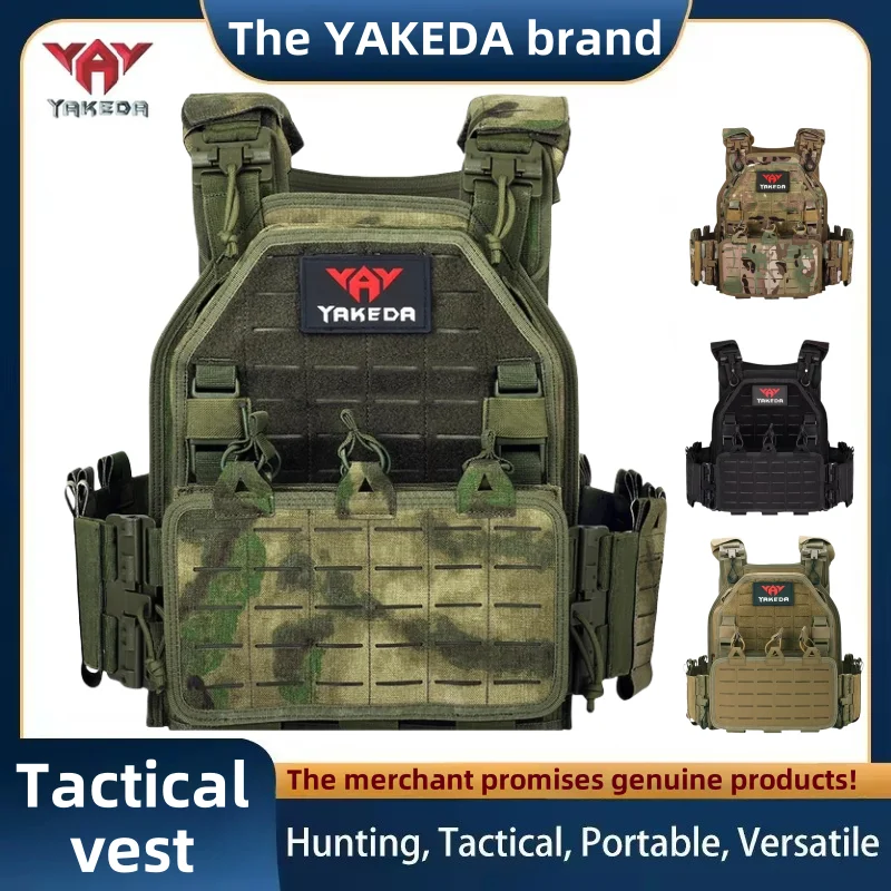 YAKEDA Tactical Vest 6094 Fast Detachable Light Laser Cut Outdoor Hunting Black Gear Carry Vest of High Quality 1000D Nylon