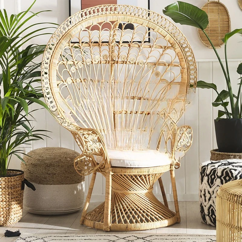 Peacock Chair Princess Rattan Chair Hotel Villa Wedding Shooting Rattan Chair Props