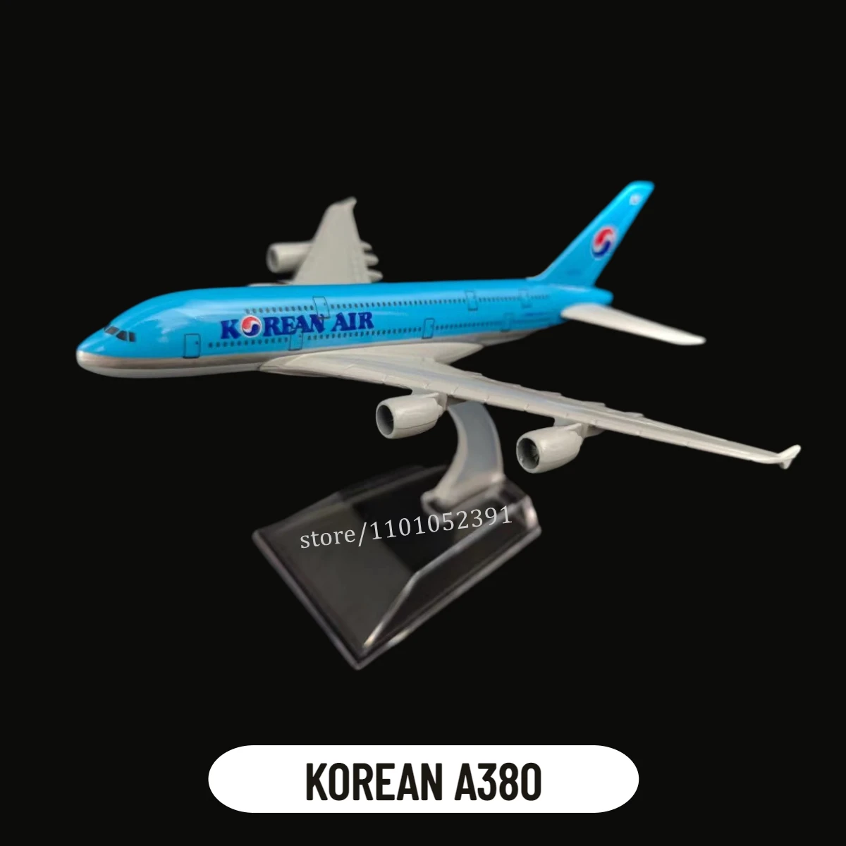 1:400 Metal Aircraft Model Replica, Korean A380 Airplane Scale Miniature Art Diecast Office Home Aviation Decoration Toy Gift