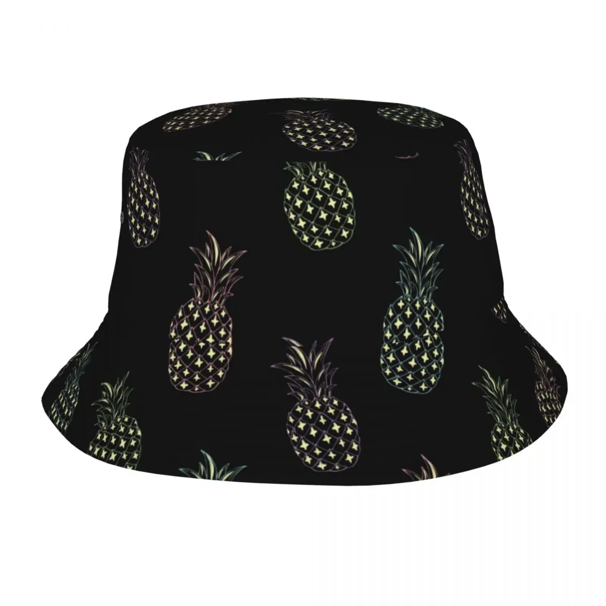 

Tropic Pineapple Pattern Bucket Hat Summer Beach Vacation Getaway Headwear Merch Fruits Fishing Cap for Hiking Girl Panama Hat