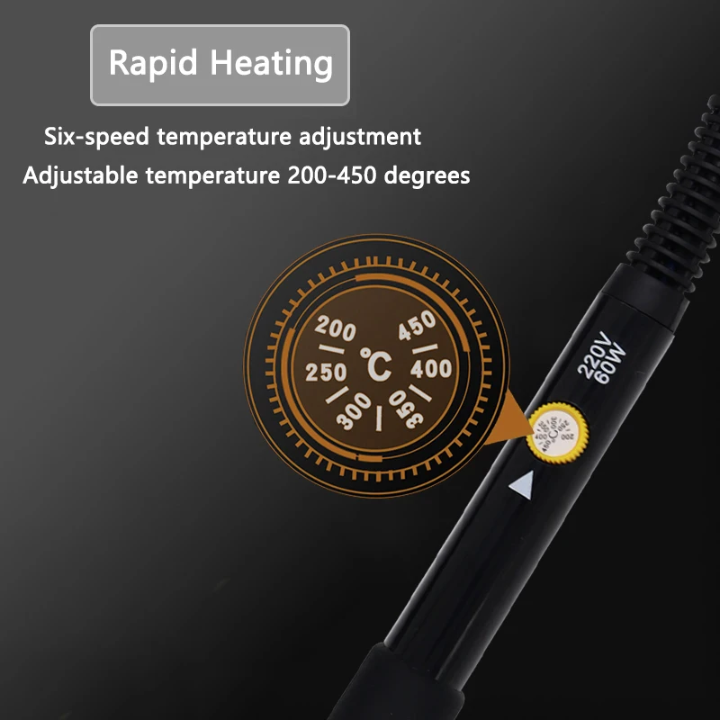 Timostention saldatore a temperatura regolabile 60W strumenti di stagno per fusione domestica pistola per saldatura compatta a calore interno