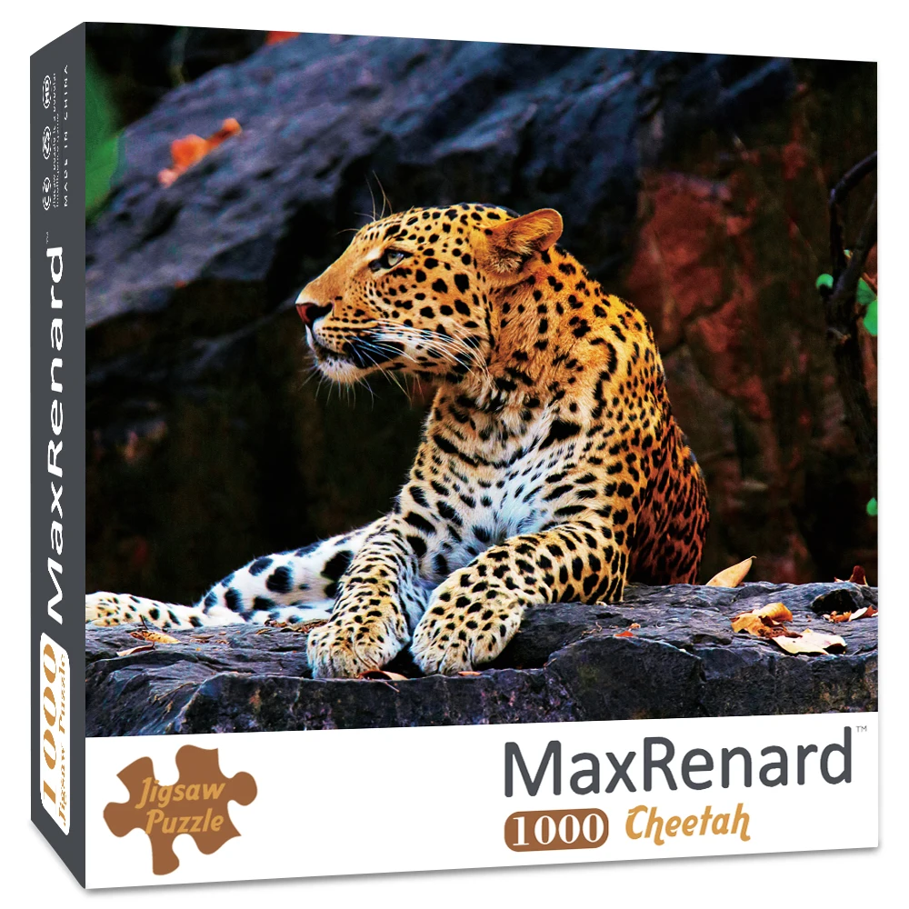 MaxRenard Jigsaw Puzzle 1000 Pieces for Adult Animal Leopard Environmentally Friendly Paper Christmas Gift Toy