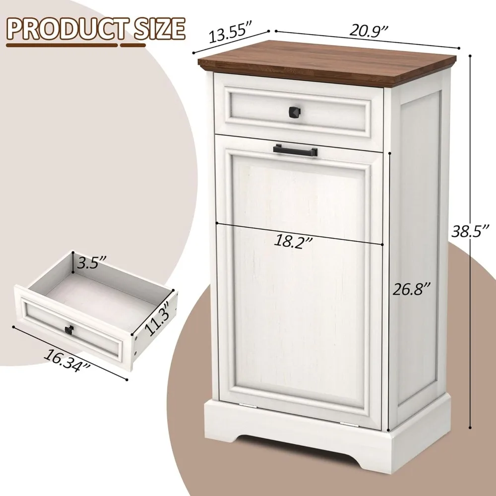 Factory Direct 2026 13 Gallon Kitchen Trash Cabinet with Tilt-Out Feature for Waste and Laundry, Pet-Resistant and Concealed