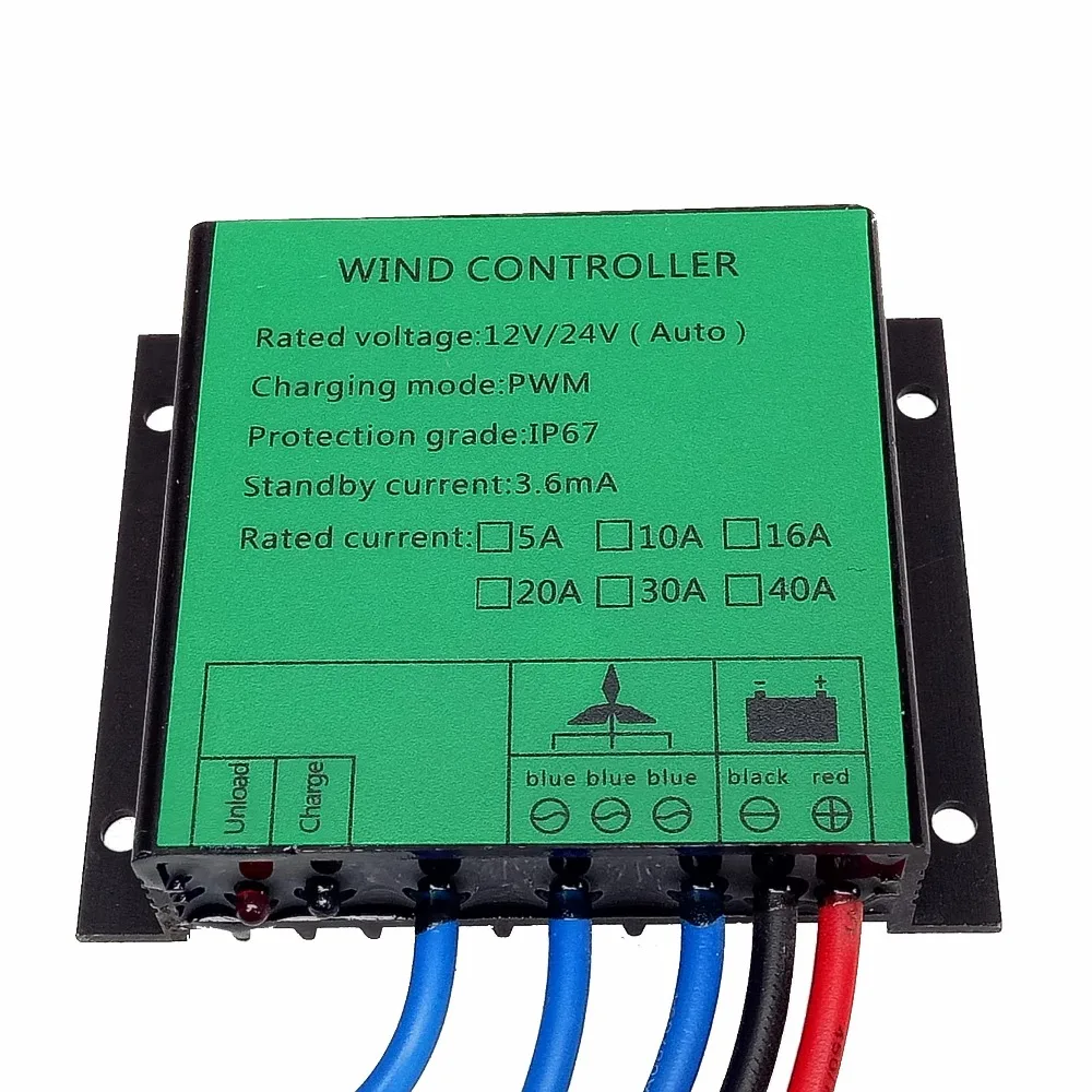 PWM Wind Turbine Charge Controller 10A 20A 30A 40A Low Wind Speed Regulator Voltage Boost 12V 24V 48V System Waterproof