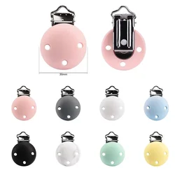 1Pcs Wood Clips Round Shaped Dummy Holder Baby Pacifier Clips DIY Teething Pacifier Chain Accessories BPA Free