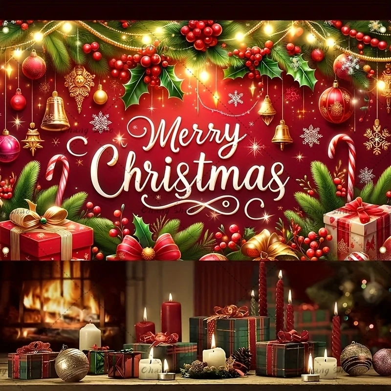 Christmas Backdrop Background Merry Christmas Decorations For Home 2024 Navidad Noel Kerst Natal Xmas Decor Supplies Gifts