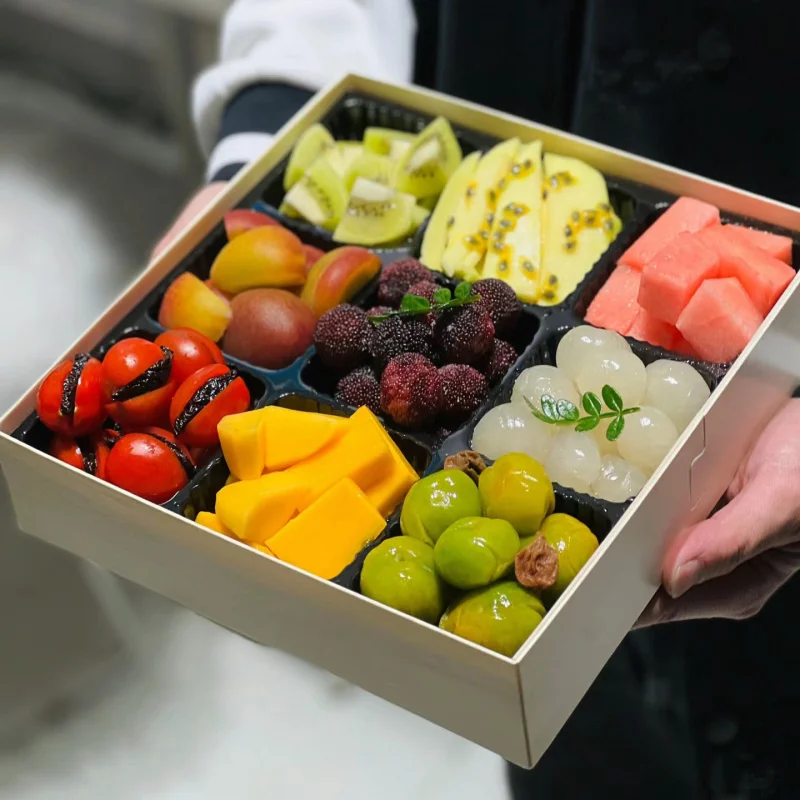 

Custom. [Folding-] Fruit Packaging Paper Picnic Braised Packaging Box Disposable Platter High-End Sushi Box Takeaway Lunch B